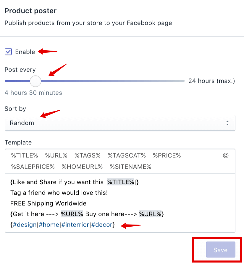 How to set up Poster on Facebook For Shopify Social Rabbit Plugin