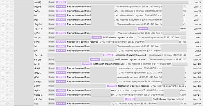 Multiple payment notifications