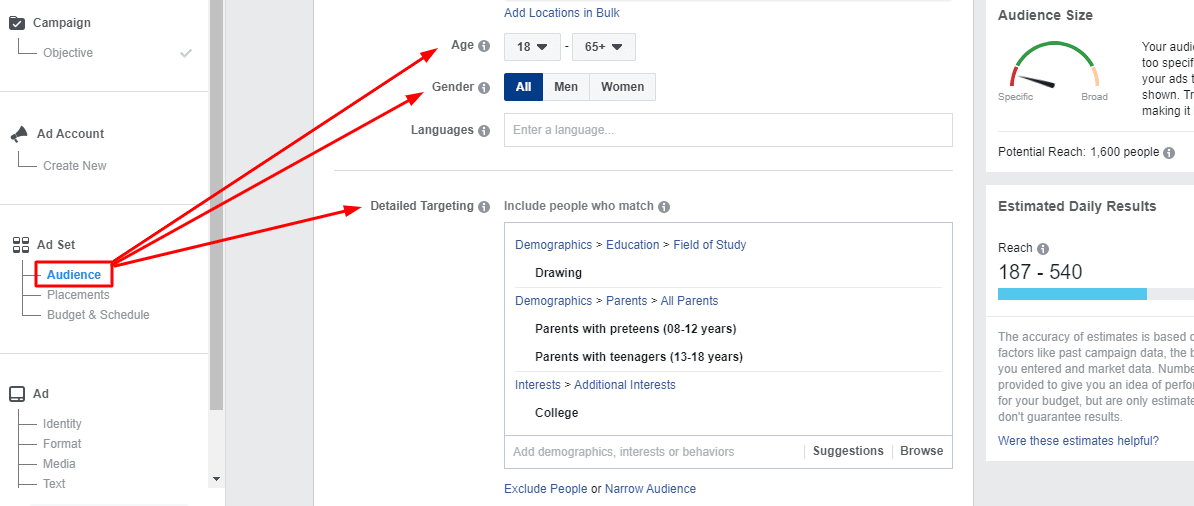 Use the data Facebook provides you with.