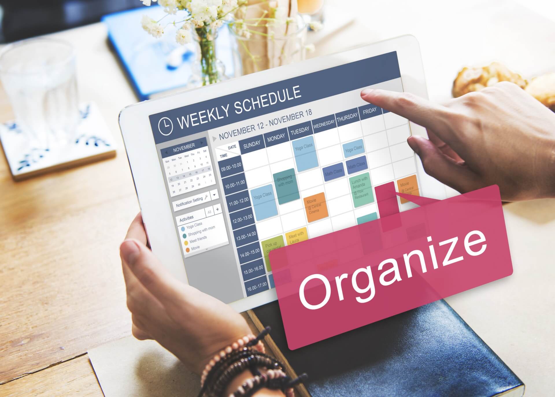 Social media content calendar is a simple table or spreadsheet with the future posts' topics