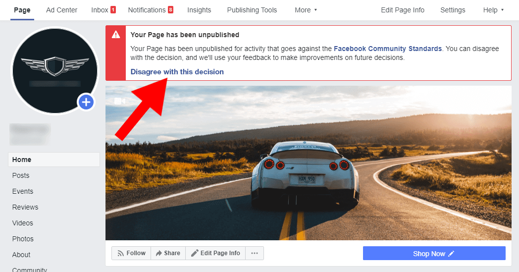 If you broke one of the Facebook Rules with some actions on your business page, Facebook's AI will ban it.