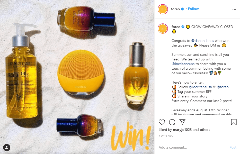 What can be more engaging then giveaway? If you want to boost your Instagram followers number, try to hold your own one.