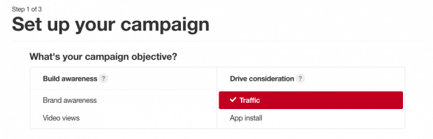 Step 1. Select your objective.