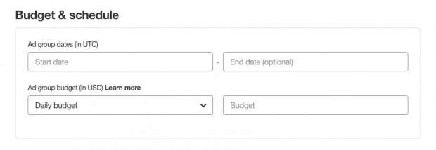 Step 8. Define the time frame of your Pinterest ads.