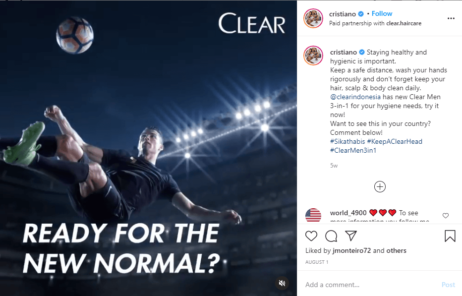 The first in our list of the best Instagram accounts is Crisitano's one. He has over 200 mln followers!