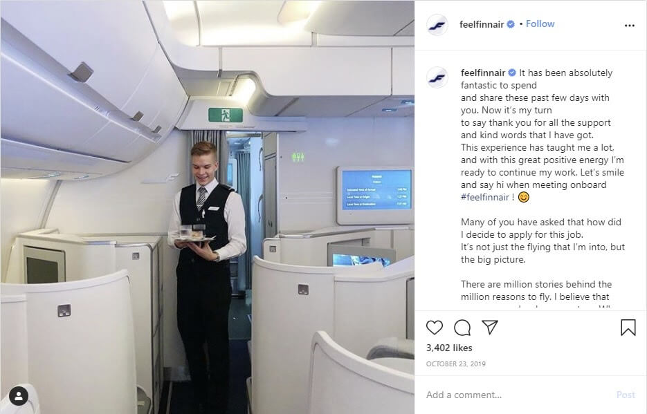 Here is one more example of Finnair's tactic.