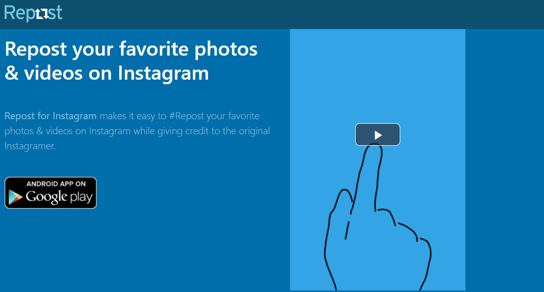 With the Repost tool for Instagram, you can share content of another Instagram users with ease.