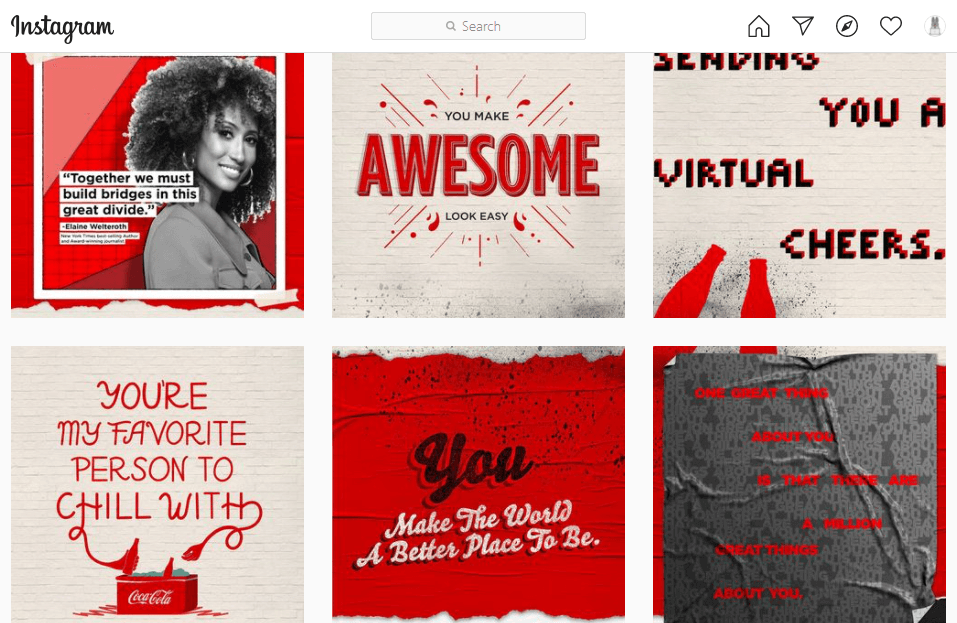 Coca-Cola has a unique design for the Instagram account