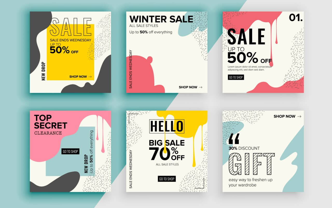 To showcase your products or inform about an upcoming sale, these post templates will be just awesome