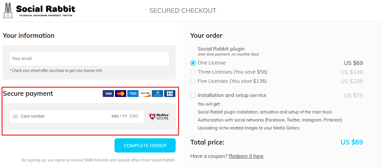 Add trust badges to your checkout or to the footer of your website
